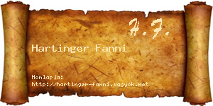Hartinger Fanni névjegykártya